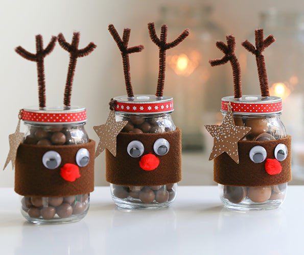 Süsse Rentier-Gläser voller Weihnachtsüberraschungen