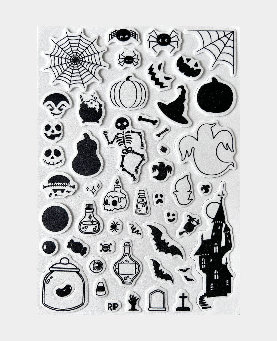 Tampon encreur Halloween, 13 x 1 x 19 cm, 50 motifs, 1 feuille