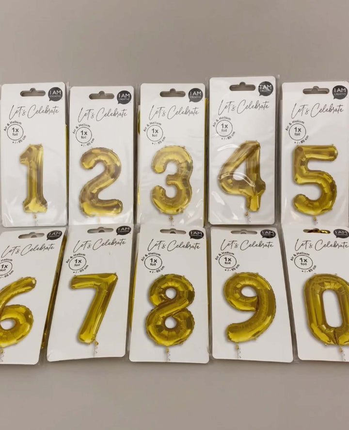 Foil Balloon Number "8", 85 x 50 x 15 cm, Gold