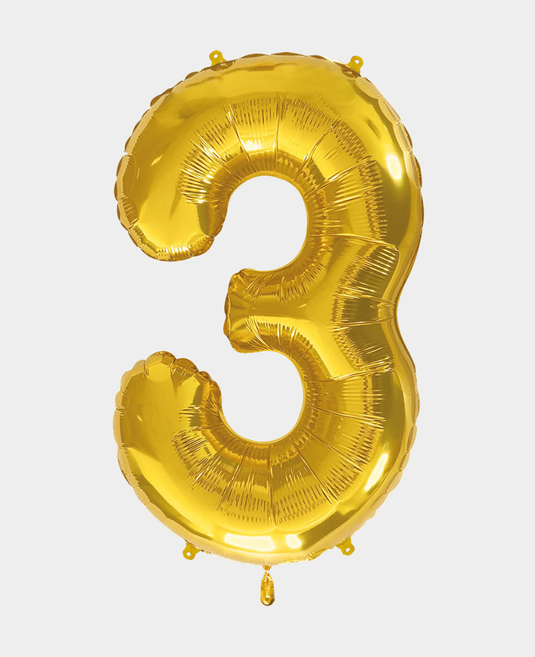 Ballon aluminium chiffre « 3 », 85 x 45 x 15 cm, or