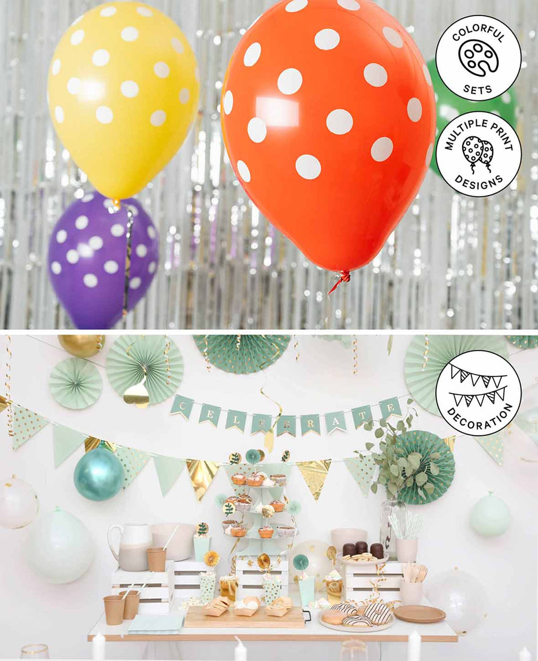Balloons Clown, 27 cm, Assorted, 6 pcs.