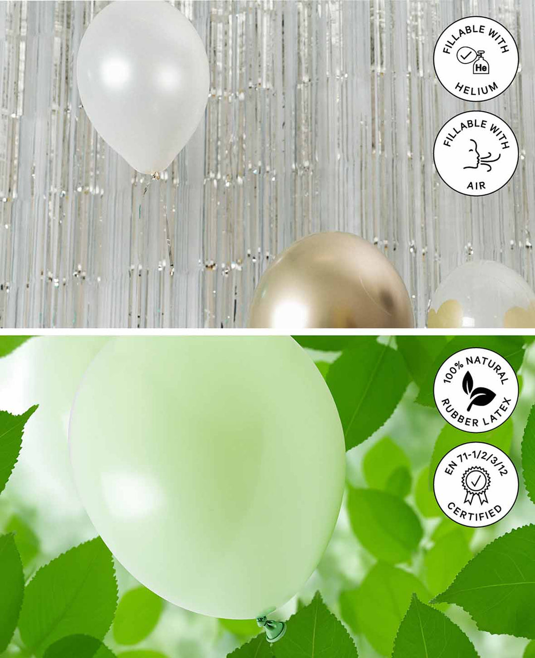 Ballons métallisés, 27 cm, 20 pces