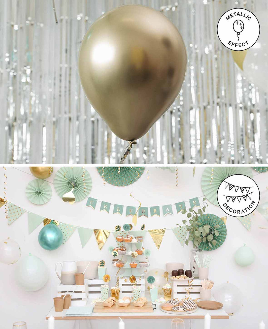 Ballons métallisés, 27 cm, 20 pces