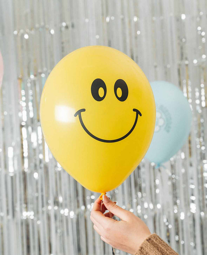 Ballons Smiley, 27 cm, Jaune, 6 p.