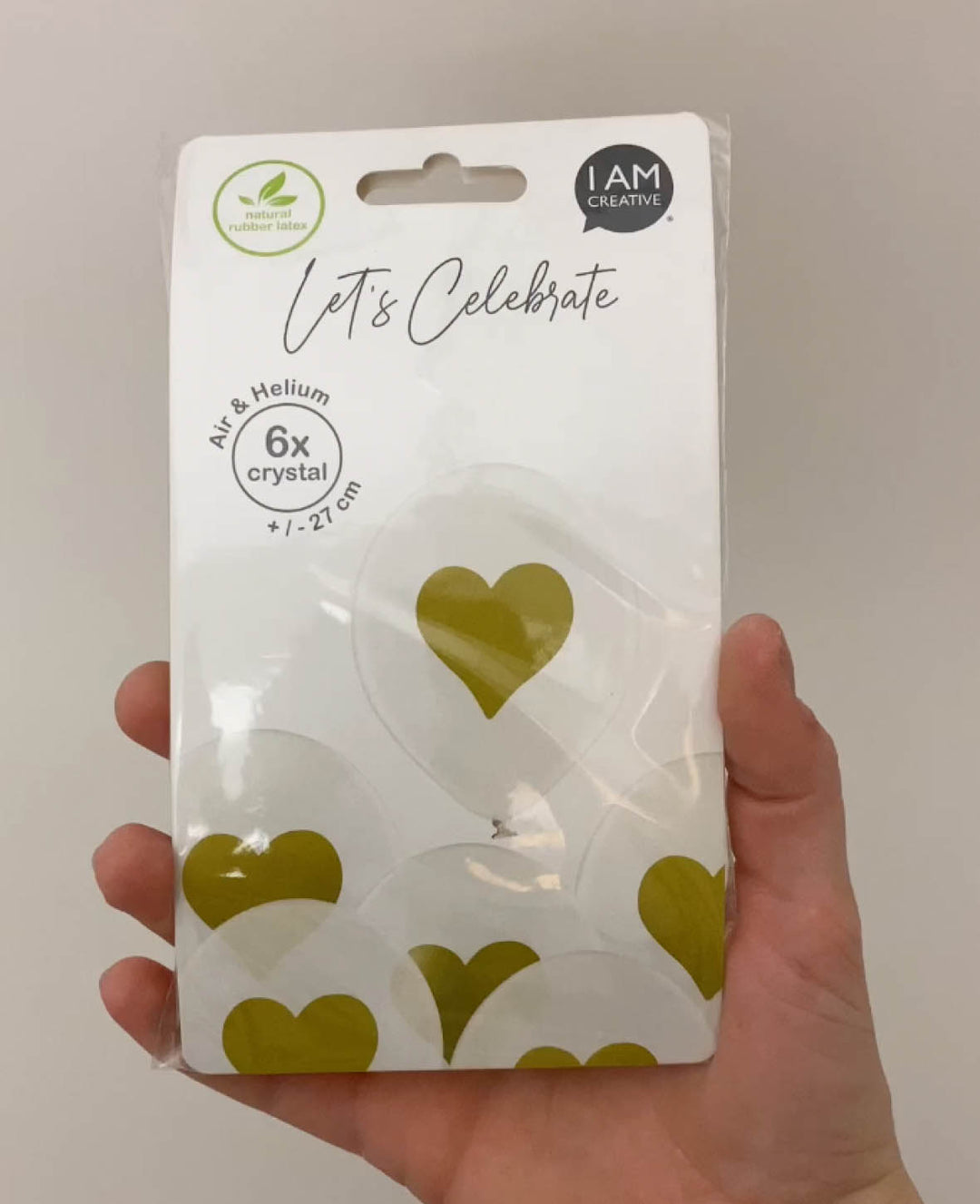 Heart Balloons, 27 cm, transparent, 6 pcs.