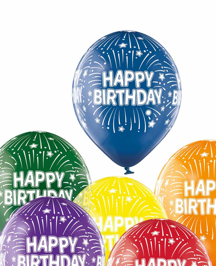 Ballons "Joyeux Anniversaire", 27 cm, Couleurs assorties, 6 pcs.