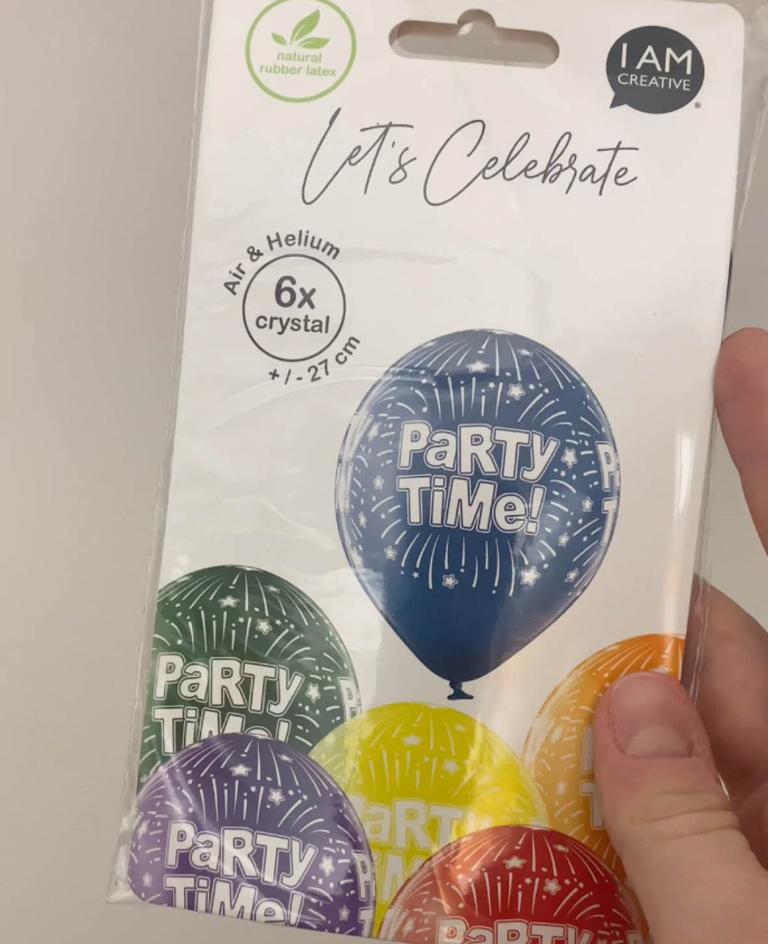 Balloons Party Time, 27 cm, Assorted, 6 pcs.