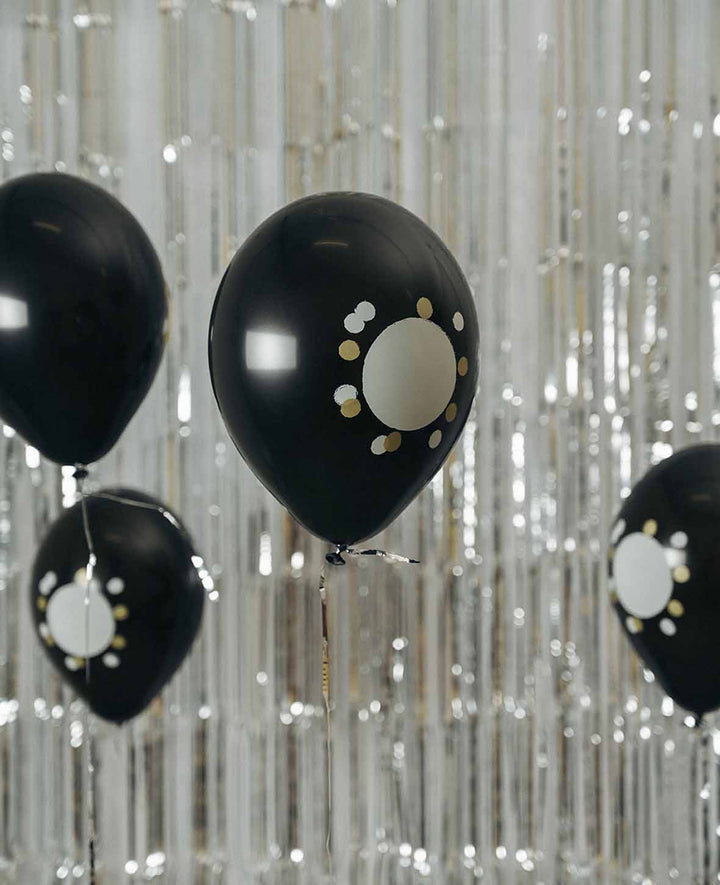 Balloons with writable field for self-labeling, 27 cm, black, 6 pcs