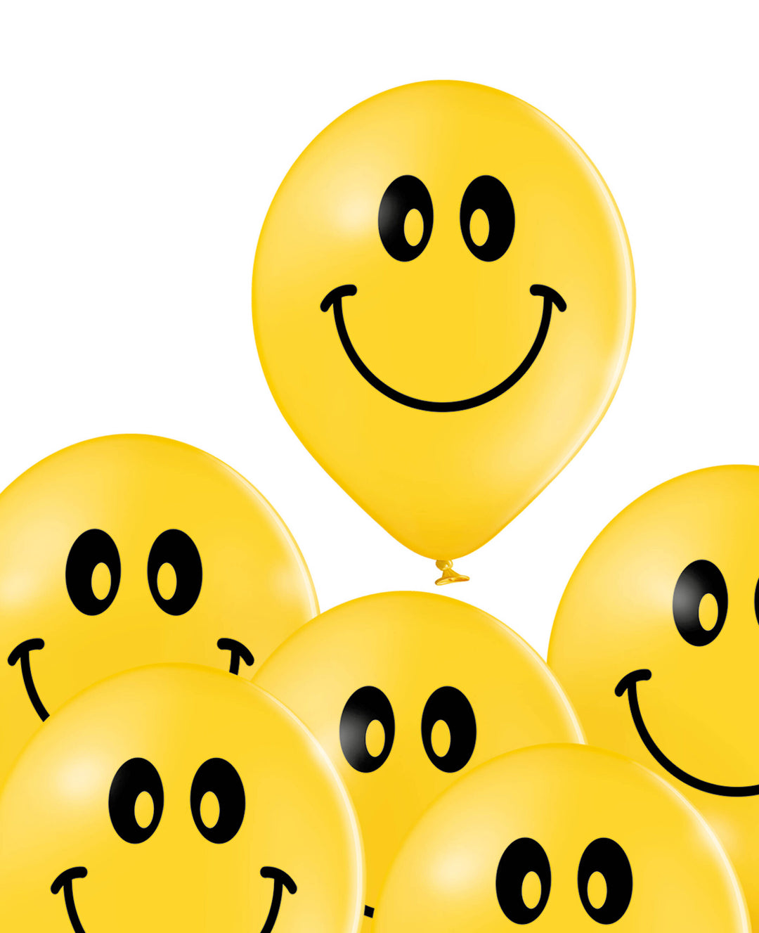Ballons Smiley, 27 cm, Jaune, 6 p.
