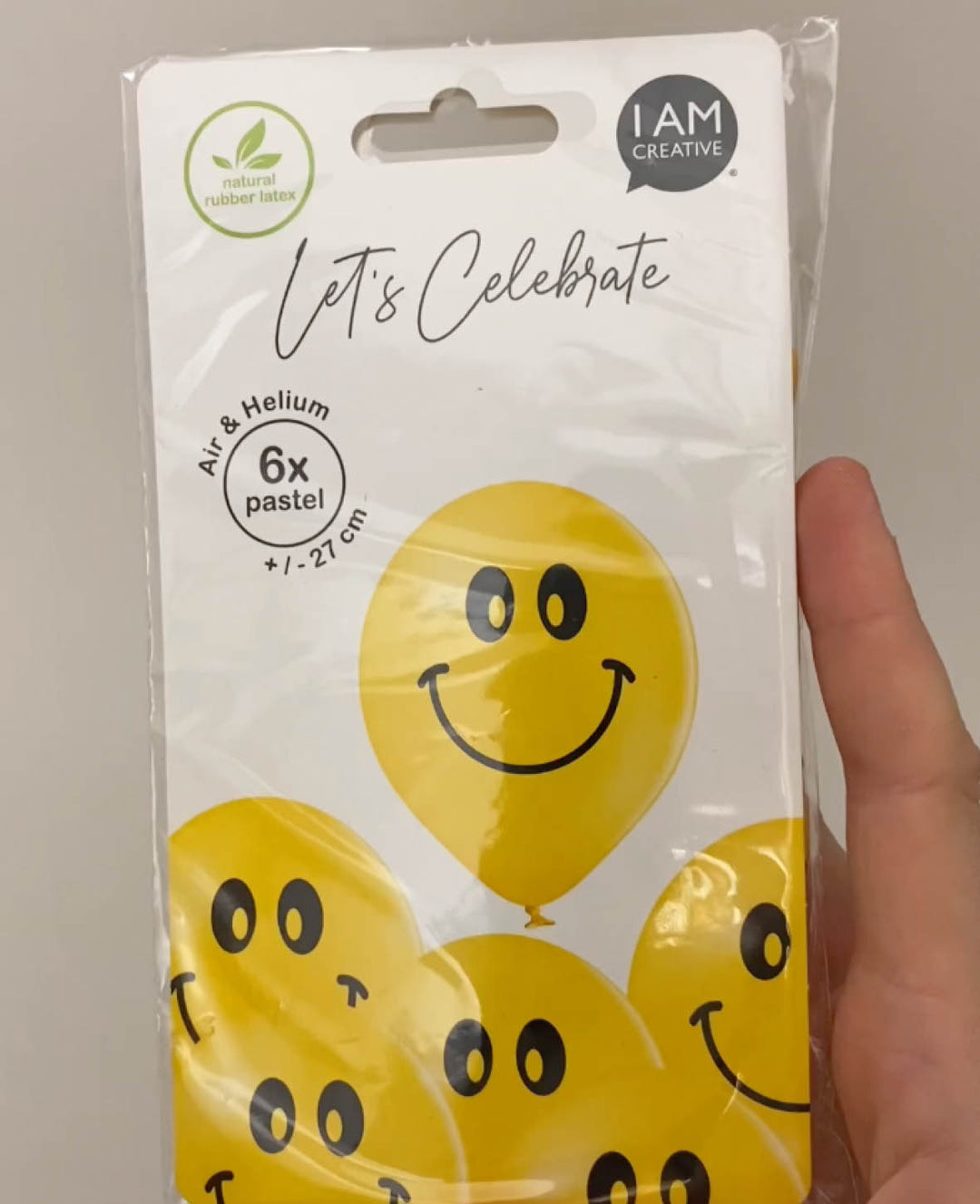 Ballons Smiley, 27 cm, Jaune, 6 p.