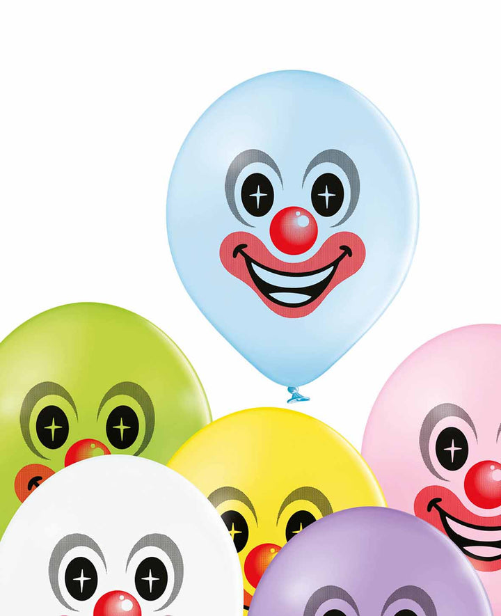 Balloons Clown, 27 cm, Assorted, 6 pcs.