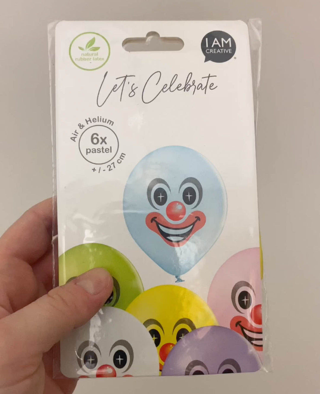 Balloons Clown, 27 cm, Assorted, 6 pcs.