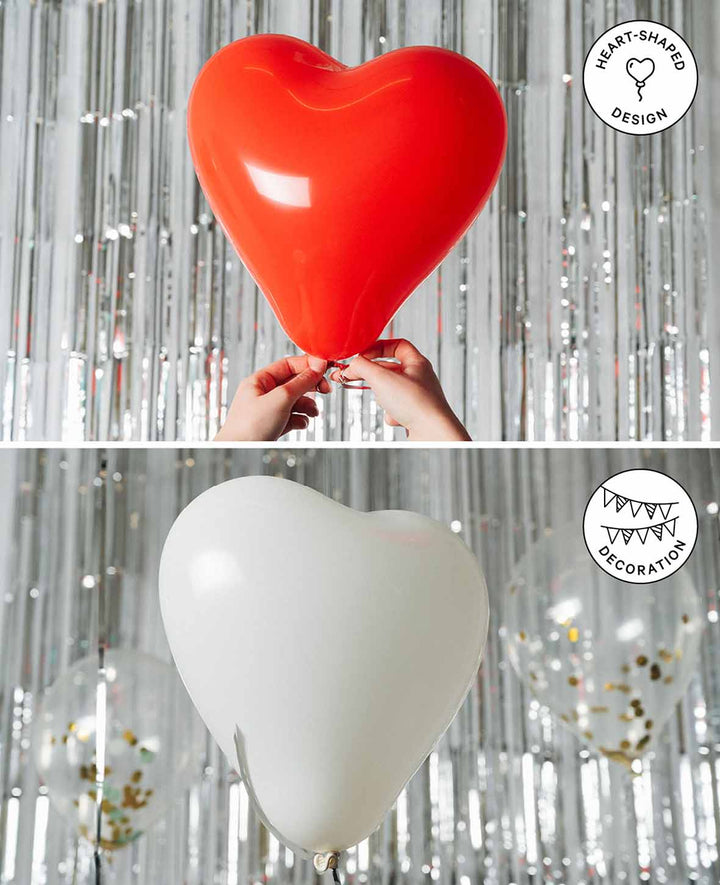 Herzballone, 28 cm, Rot, 6 Stk.