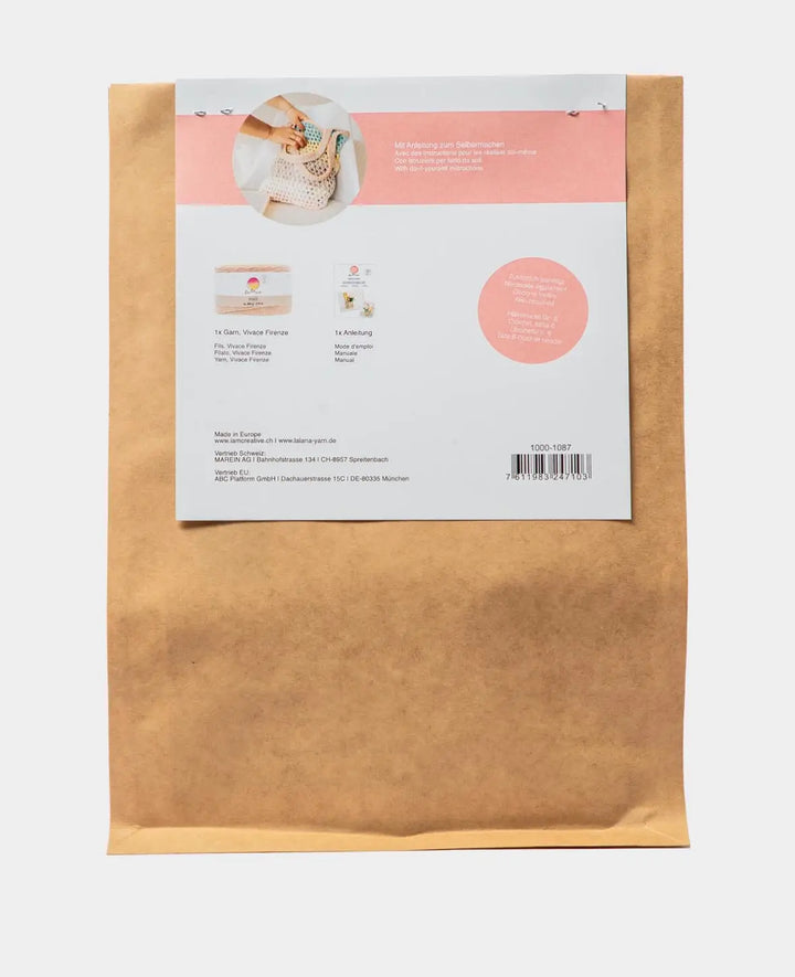 Kit crochet DIY "Shopper", sac au crochet à faire soi-même avec instructions, convient aux débutants et aux experts, couleur pastel, 2 pièces.