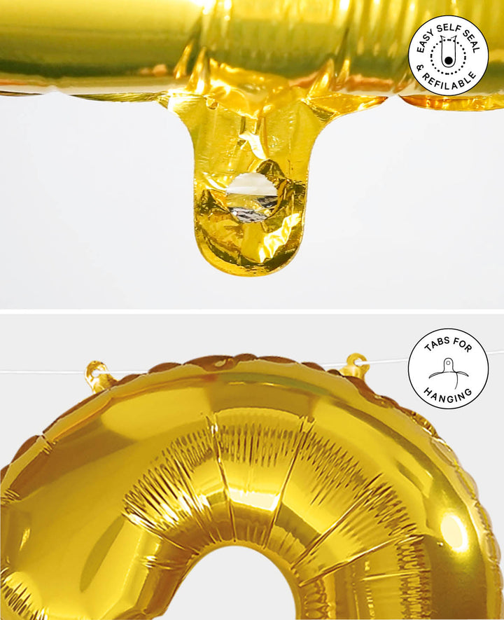 Ballon aluminium chiffre « 9 », 85 x 50 x 15 cm, doré