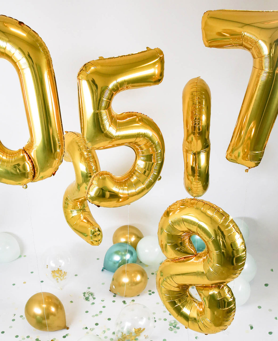 Ballon aluminium chiffre « 3 », 85 x 45 x 15 cm, or