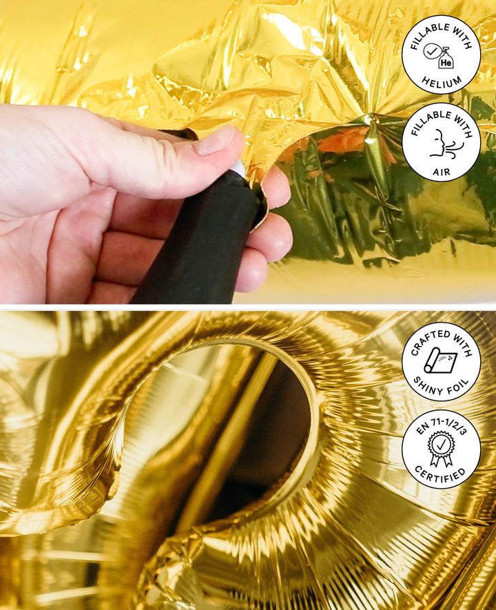 Foil Balloon Number "5", 85 x 50 x 15 cm, Gold