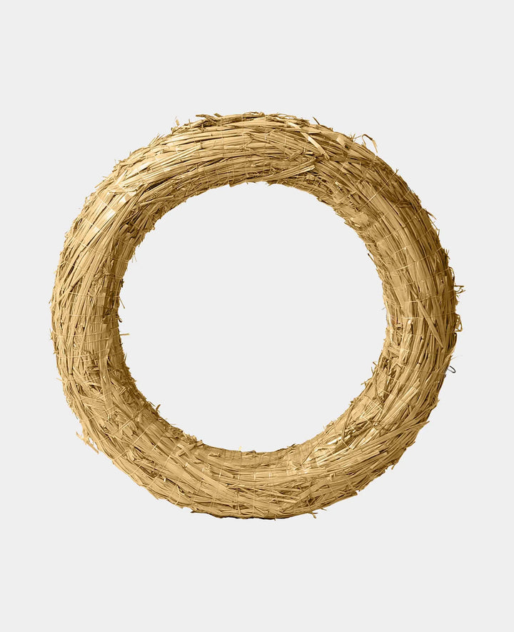 Straw wreath, Ø 40 cm x 3 cm, as an Advent wreath or door wreath, natural color