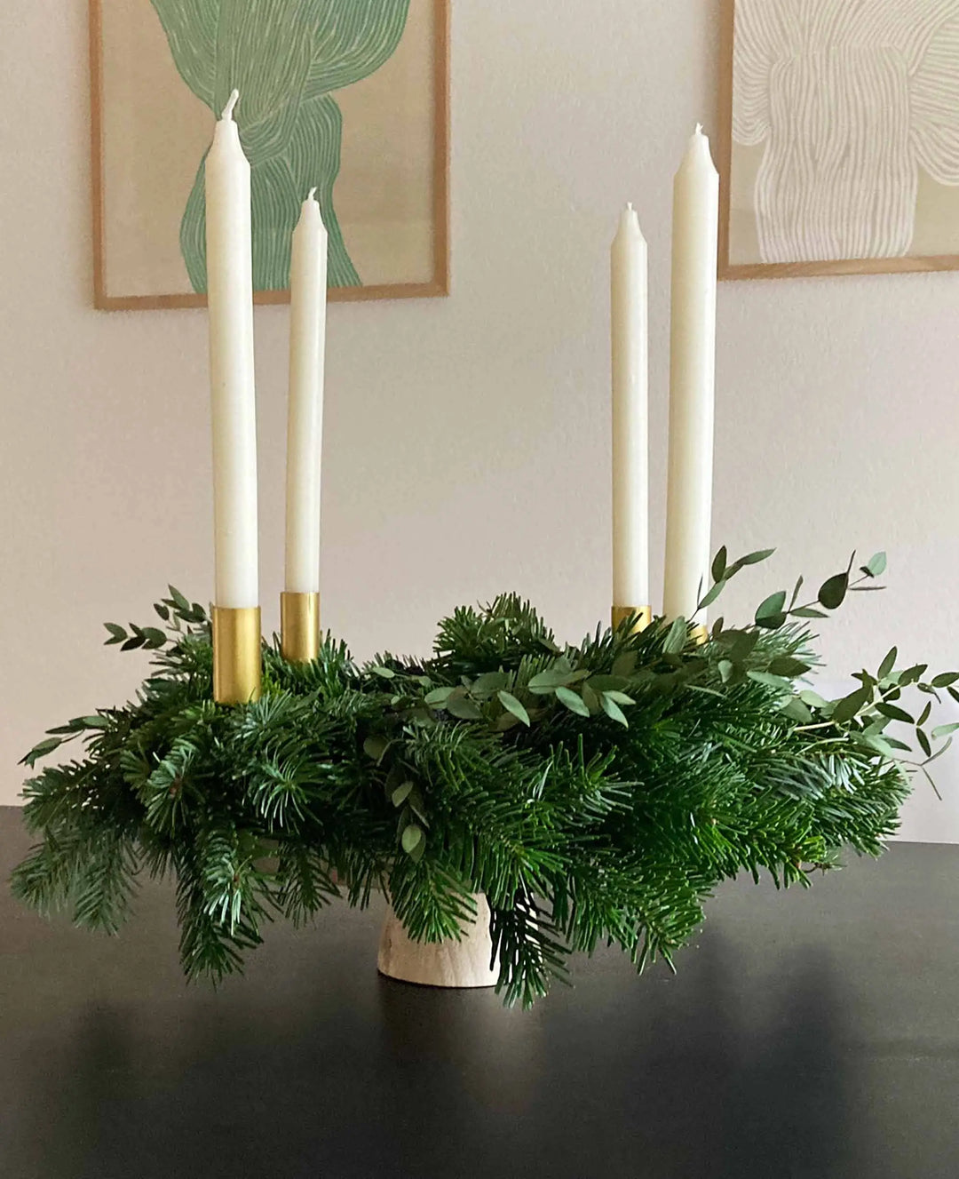 Straw wreath, Ø 40 cm x 3 cm, as an Advent wreath or door wreath, natural color