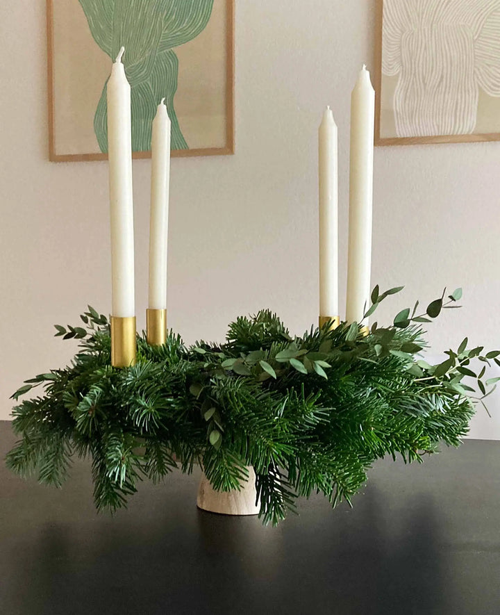 Straw wreath, Ø 40 cm x 3 cm, as an Advent wreath or door wreath, natural color