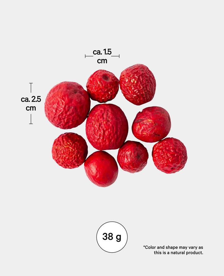 Fruits secs ronds, rouges, 38 g