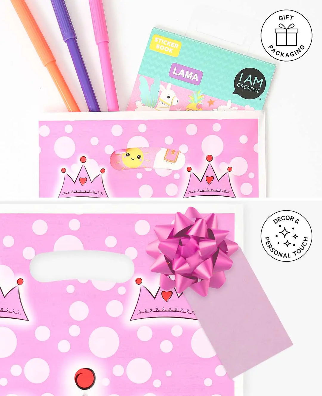 Gift Bag Princess, printed, Pink, 16.3 x 25 cm, 10 pcs.