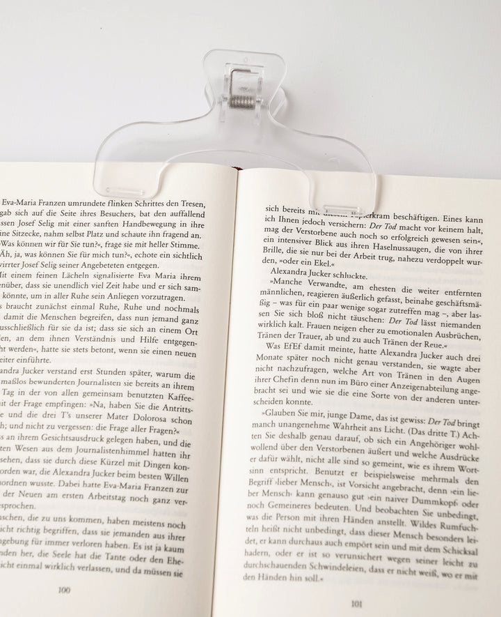Set of 2 book clips with spring, 12.2 × 7 cm, transparent/green