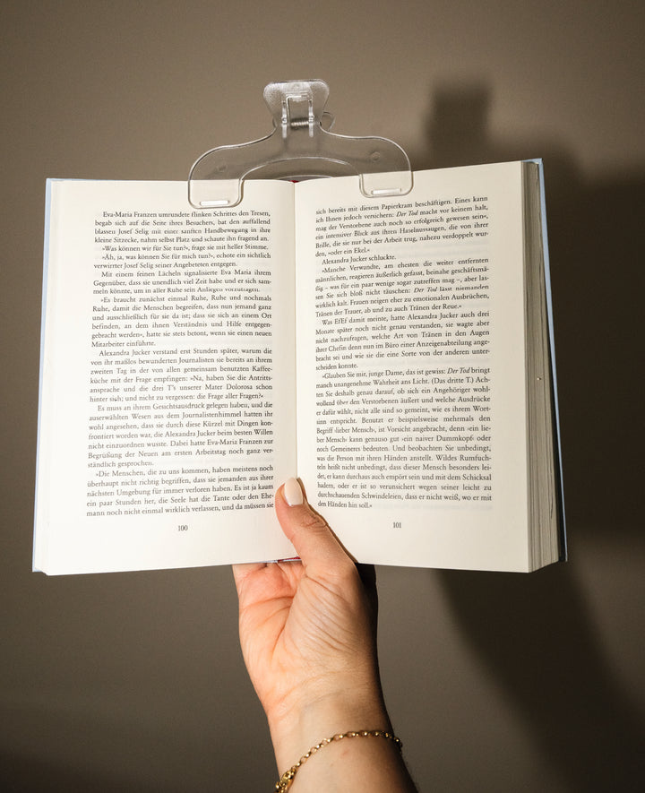 Set of 2 book clips with spring, 12.2 × 7 cm, transparent/green