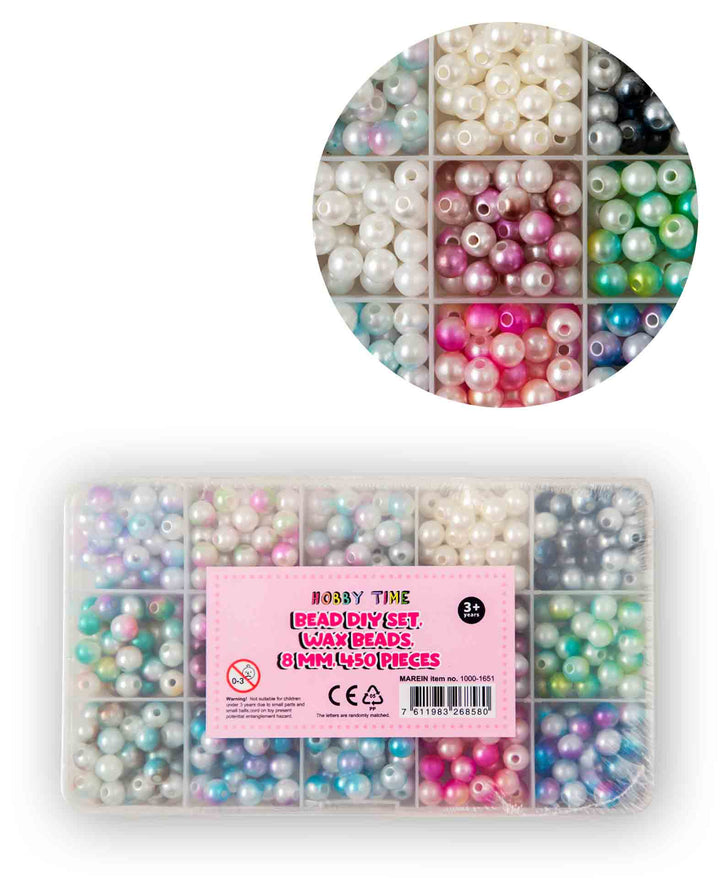 Perlen DIY Set, Wachsperlen, 8 mm, 450 Stk.