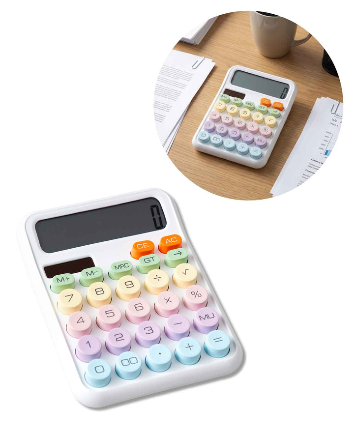 Calculatrice blanche, grande, 16 x 12 x 2,5 cm