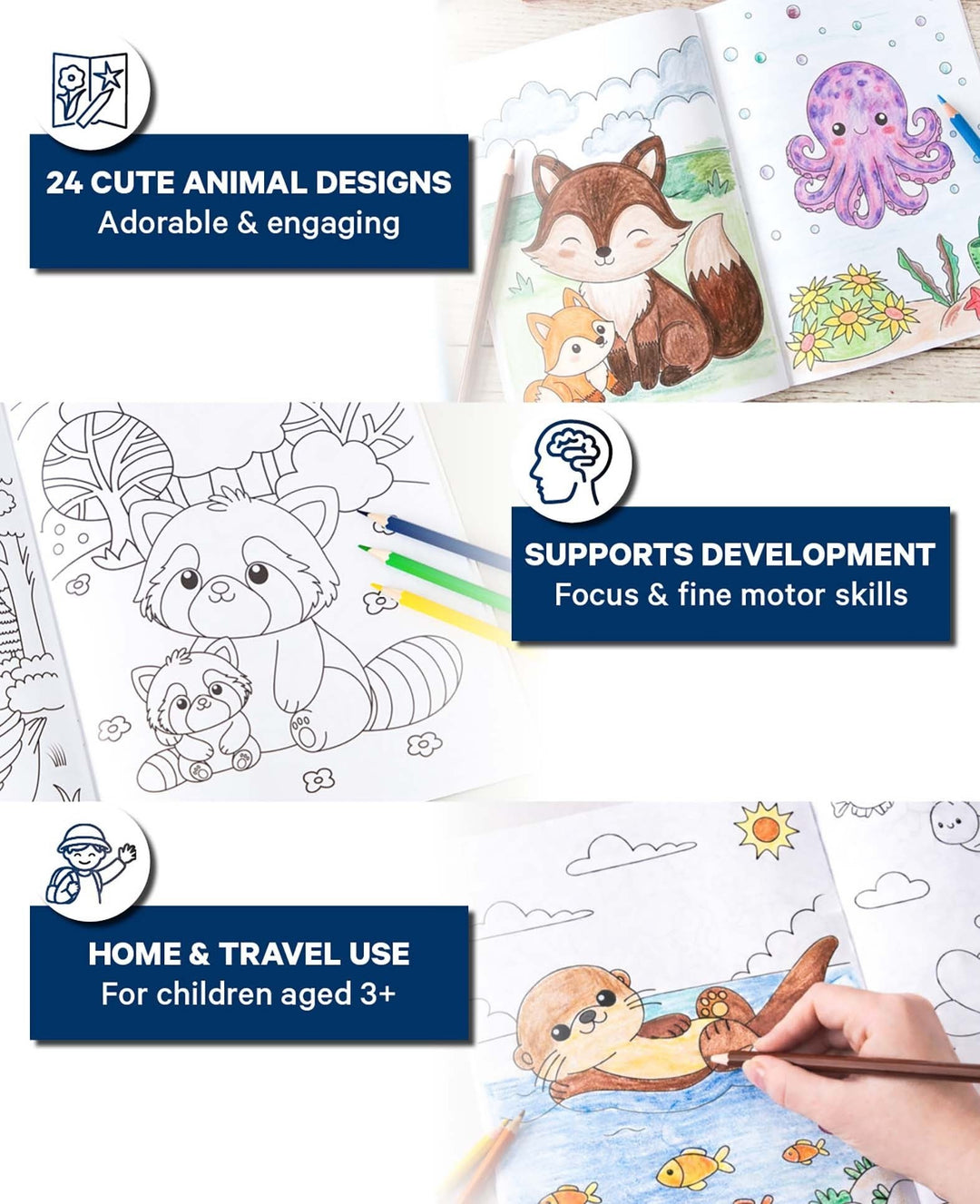 Coloring Book Cute Animals, A4, 24 sheets