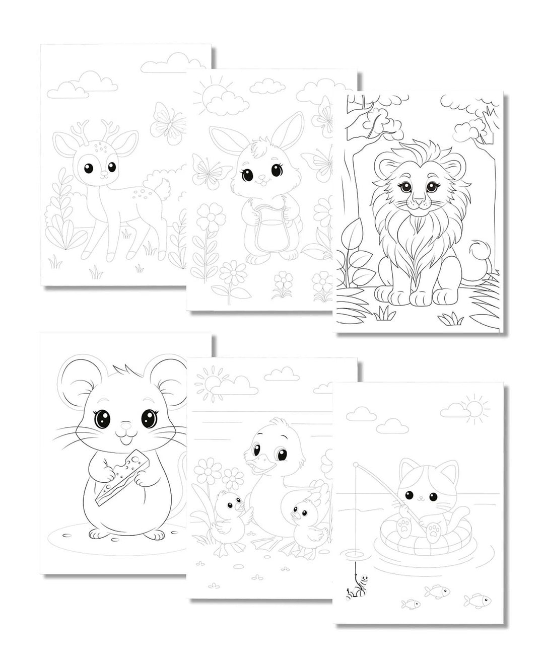 Coloring Book Cute Animals, A4, 24 sheets