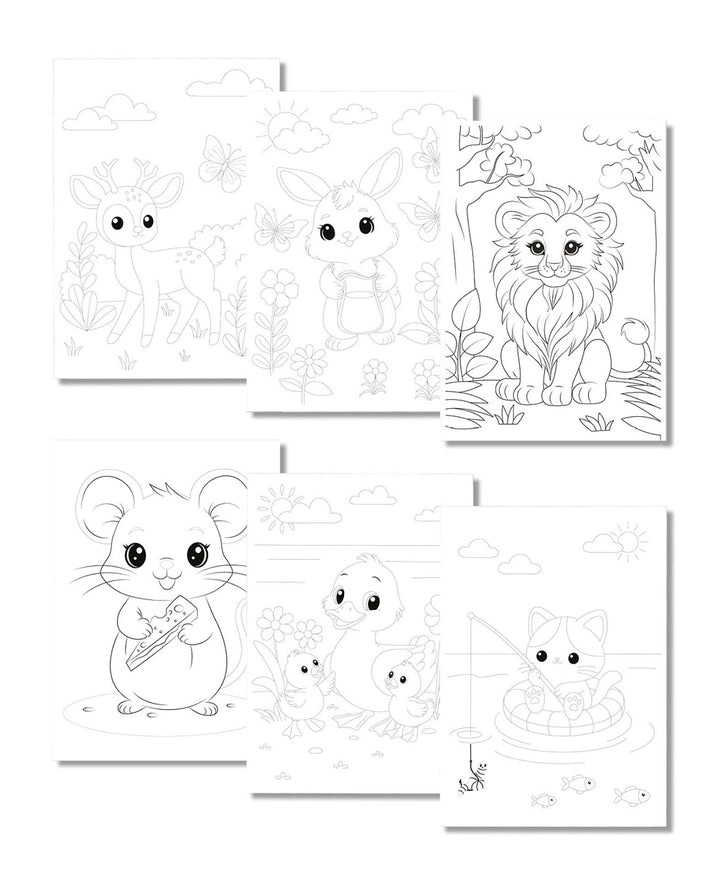 Coloring Book Cute Animals, A4, 24 sheets