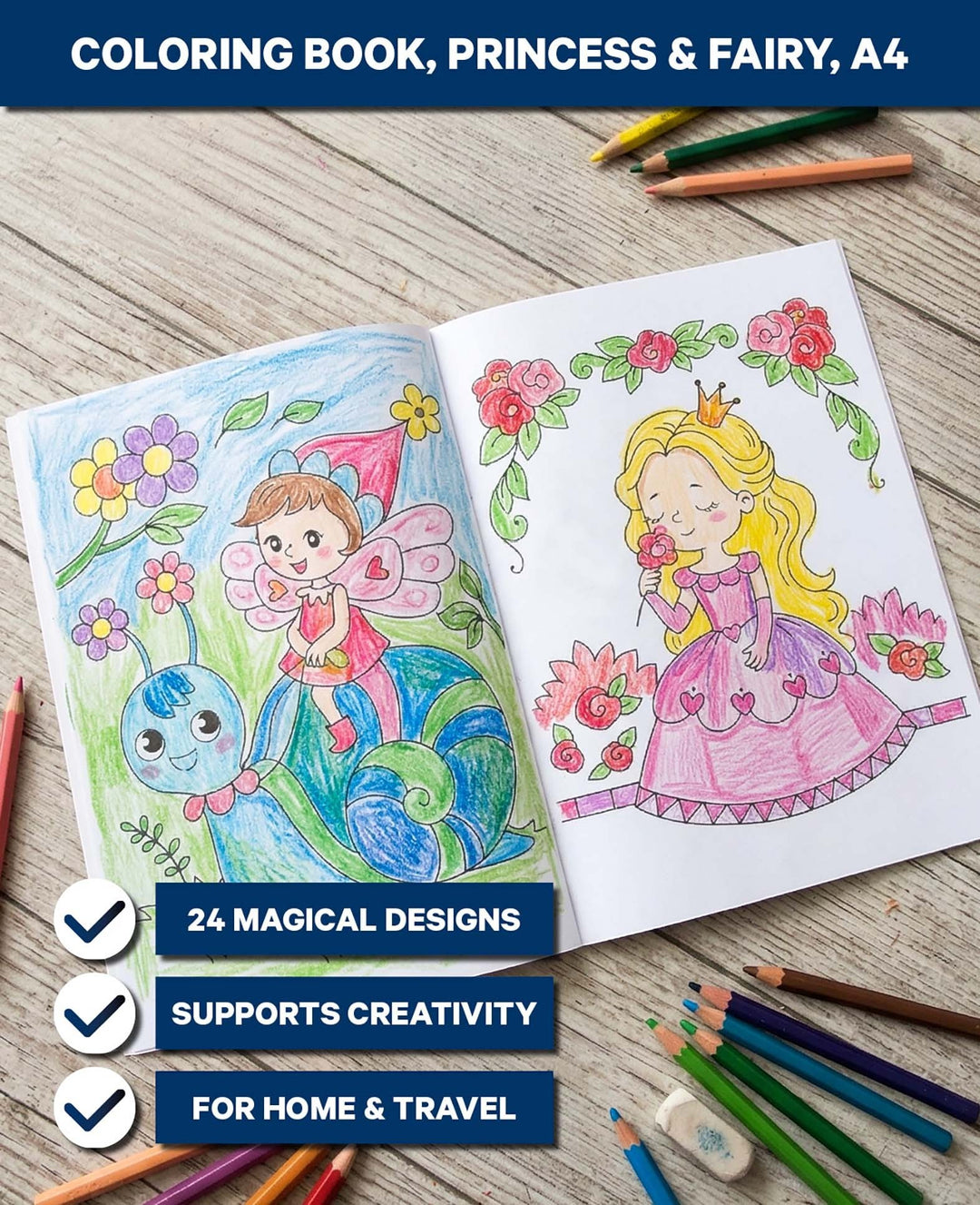 Malbuch Prinzessin, A4, 24 Blatt