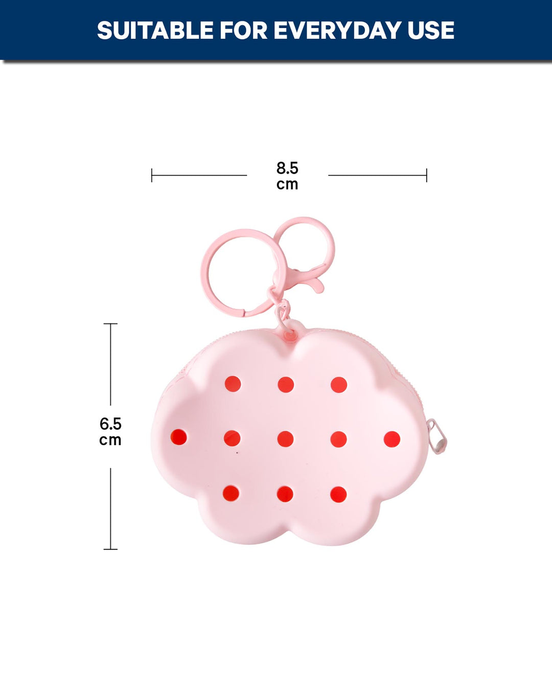 Purse Cloud, for charms pink, 6.6 x 8.7 cm, BPA free