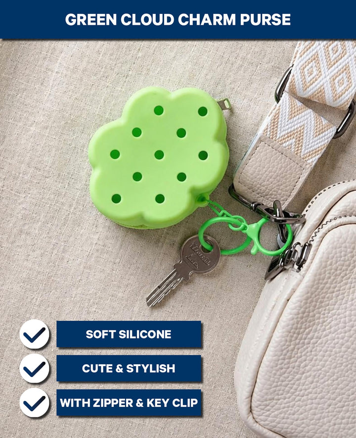 Purse Cloud, for charms green, 6.6 x 8.7 cm, BPA free