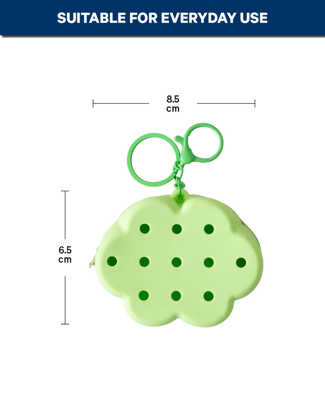 Purse Cloud, for charms green, 6.6 x 8.7 cm, BPA free