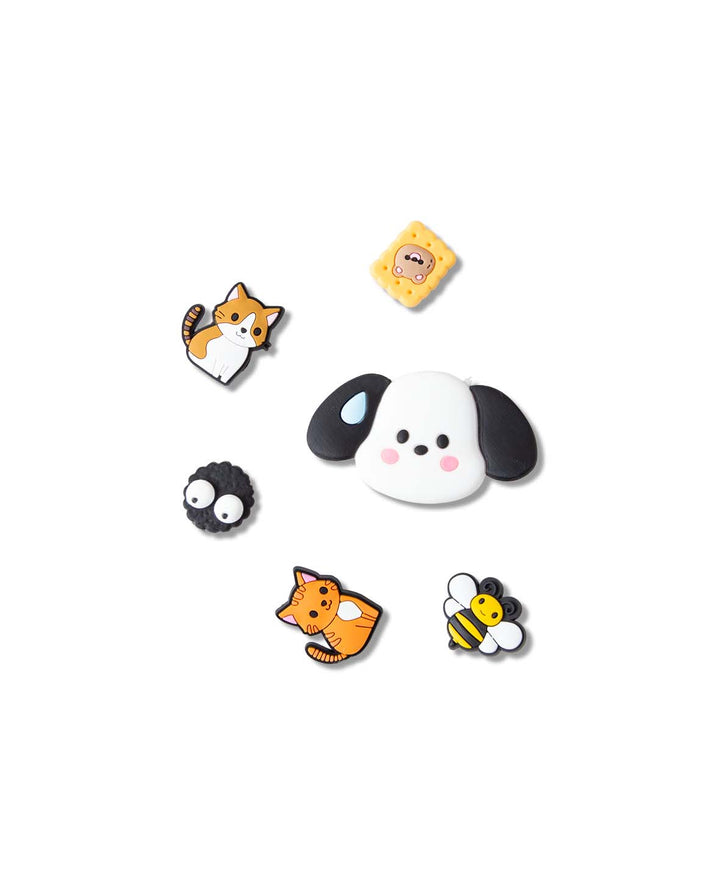 Breloques, silicone, animaux, 6 pcs, sans BPA