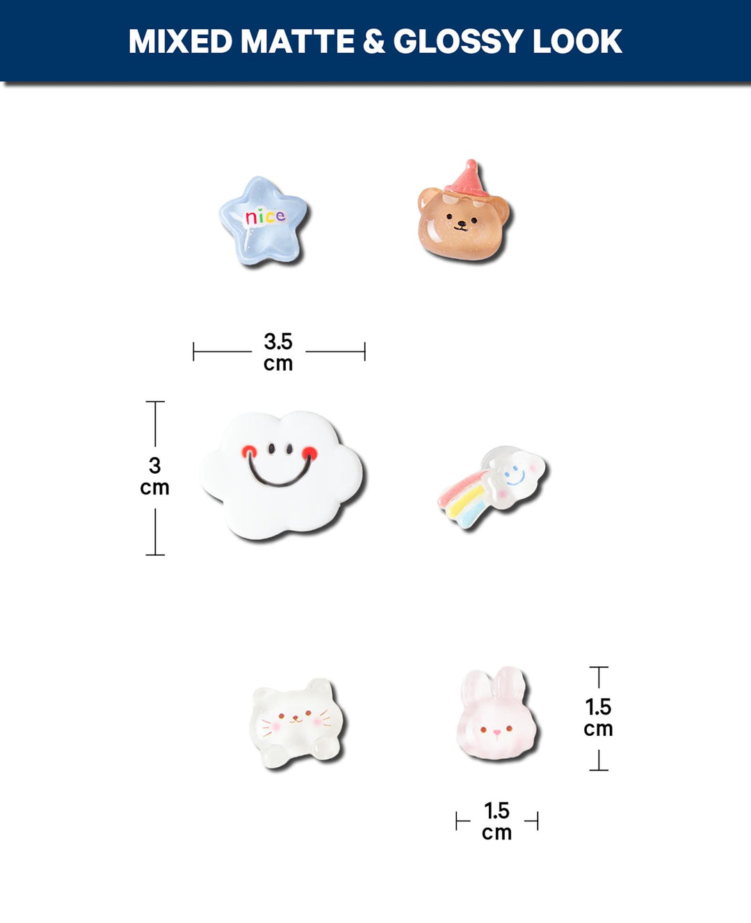 Charms, Silicone, Bears, 6 pcs., BPA free