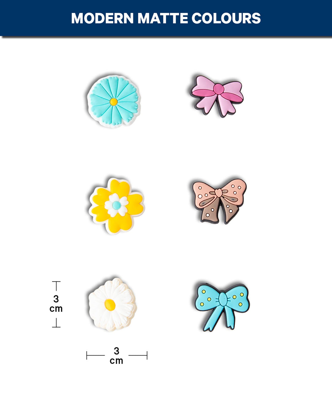 Charms, Silicone, Loops/Flowers, 6 pcs., BPA free