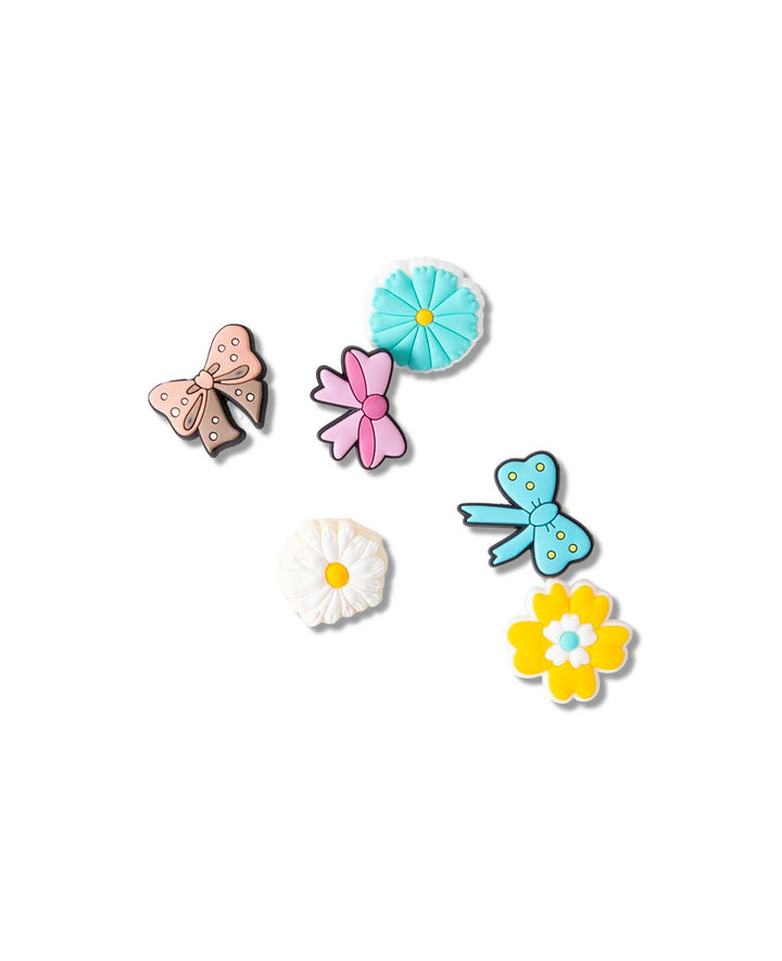 Charms, Silicone, Loops/Flowers, 6 pcs., BPA free