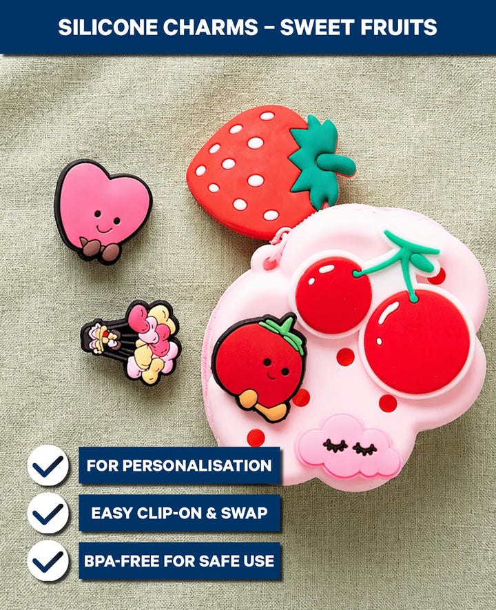 Charms, Silicone, Sweet Fruit, 6 pcs., BPA-free