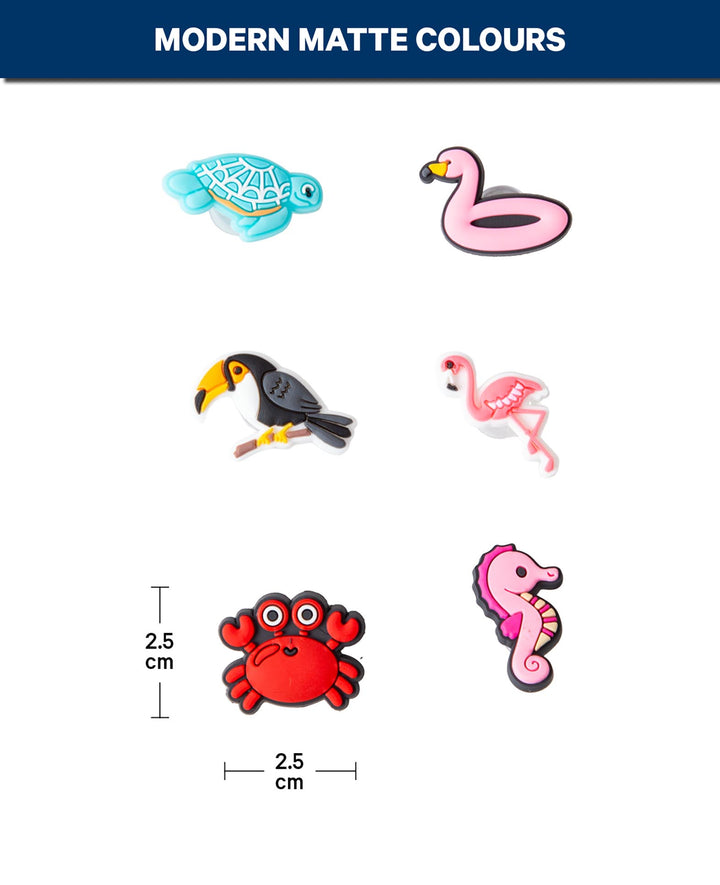 Charms, Silicone, Sea Animals, 6 pcs., BPA free