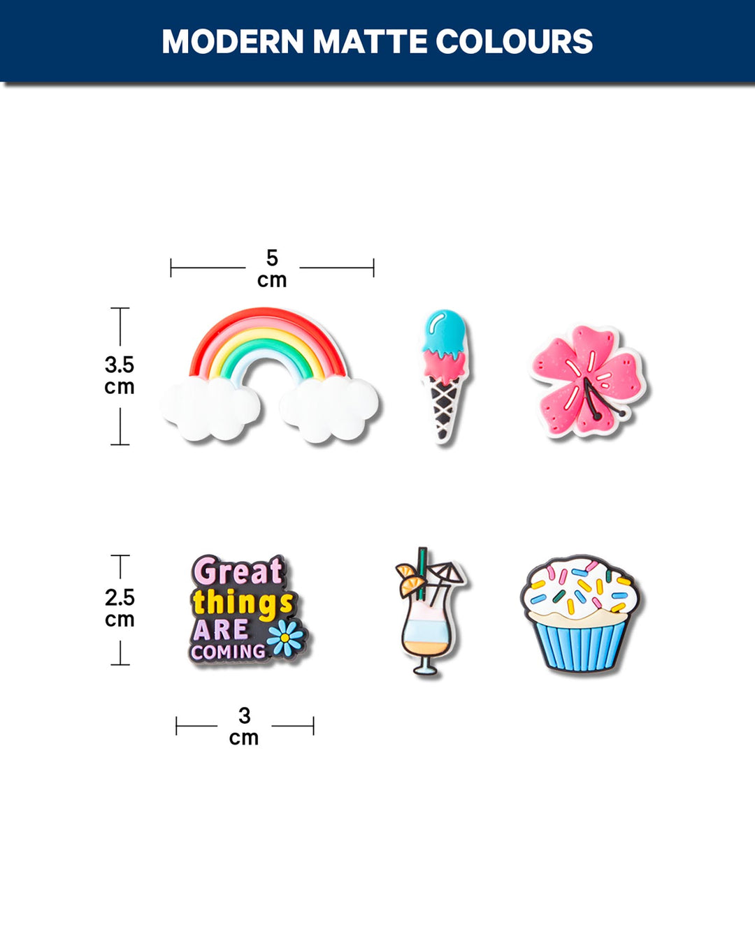 Charms,Silikon, Gute Laune, 6 Stk., BPA frei