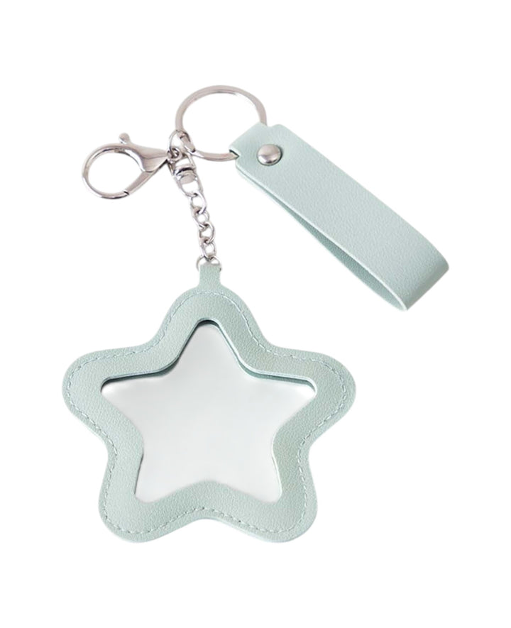 Bag charm star with mirror, mint, 9×17.3 cm