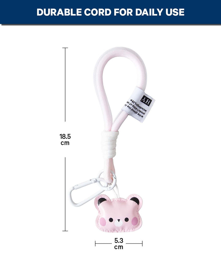 Bag Charm Bear, Pink, 5.3×18.5 cm
