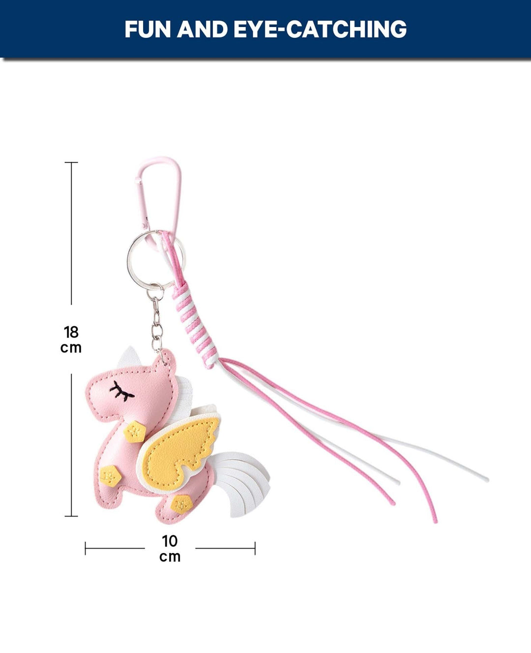 Unicorn Bag Charm, Pink, 10x21.5 cm