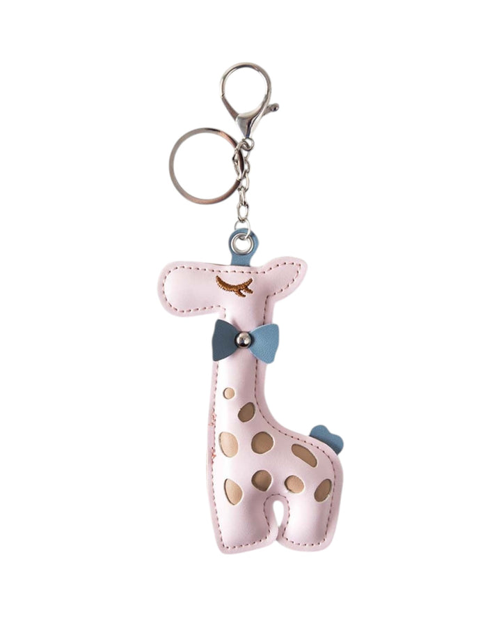 Giraffe Bag Charm, Pink, 6×12.5 cm