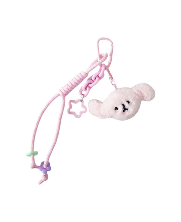 Plush Bear Bag Charm, Pink, 7×15 cm