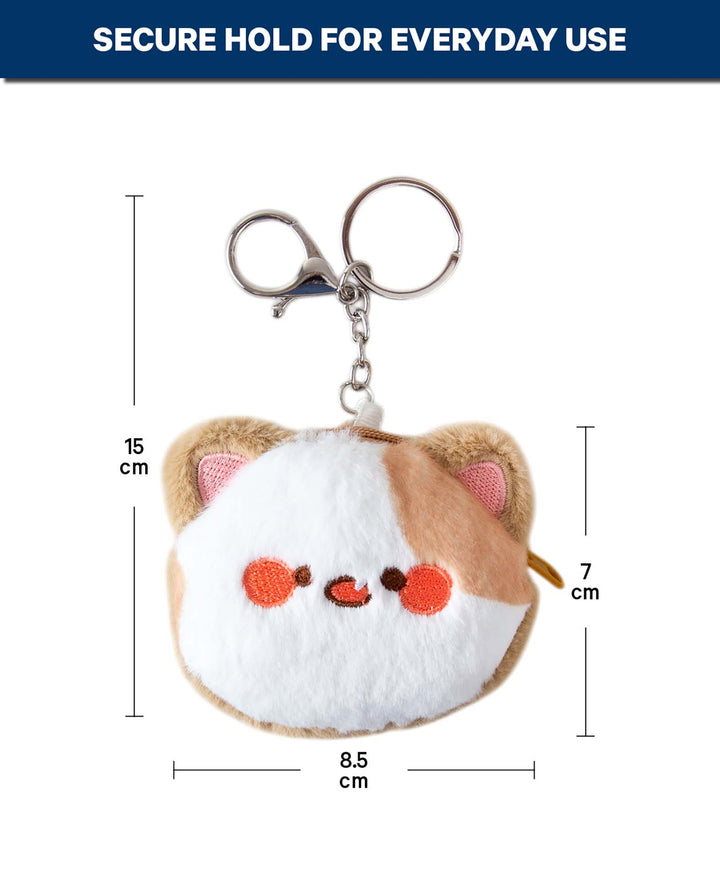 Taschenanhänger Plüschbär, Weiss/Beige, 7×8.5 cm